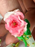 Curs nail art avansat decorațiune 3D trandafir roz pe unghie extremă