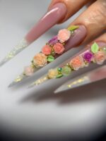 Curs nail art avansat unghii stiletto extreme cu cristale și flori 3D