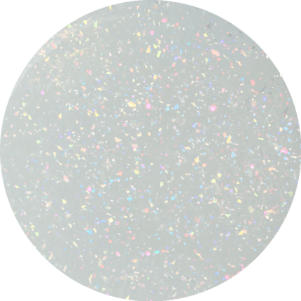 Polygel Sueño 02 Milky Diamond alb cu reflexii, swatch nuanță
