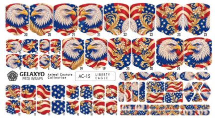 Coala completa folie unghii Liberty Eagle vultur american, AC-15 Gelaxyo