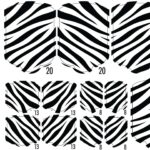 Detaliu model pedi wrap unghii zebra negru-alb, AC-5