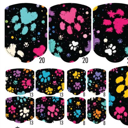 Detaliu model pedi wrap unghii labute colorate, AC-6