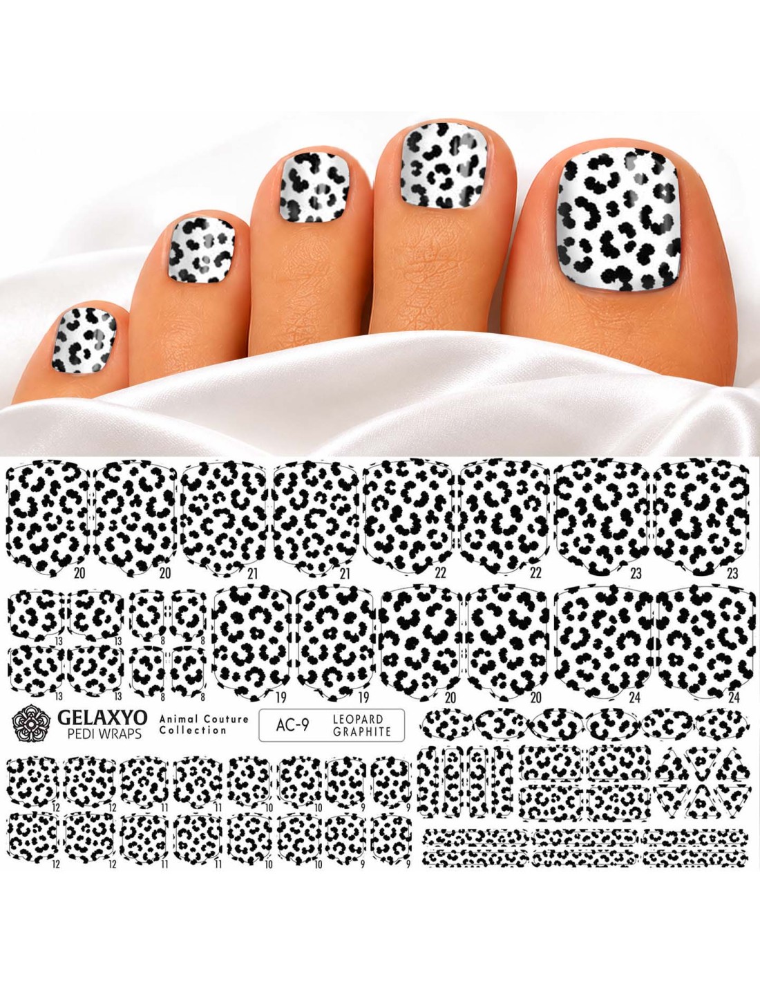 wrap-unghii-picioare-model-leopard-negru-alb-ac-9 Pedi wrap unghii picioare model leopard negru-alb, AC-9 Leopard Graphite