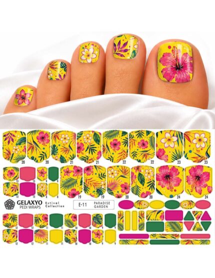 PEDI WRAPS ESTIVAL E-11 GELAXYO CU 38 DE WRAPURI, 26 DECORAȚIUNI, PILĂ, BEȚIȘOR ȘI MINIRIGLĂ INCLUSE