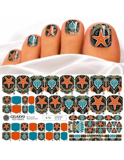 PEDI WRAPS ESTIVAL E-15 GELAXYO CU 38 DE WRAPURI, 26 DECORAȚIUNI, PILĂ, BEȚIȘOR ȘI MINIRIGLĂ INCLUSE